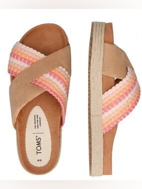 Toms Paloma Honey suede woven trim sandals